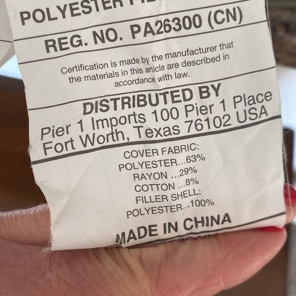 Pier 1 sage color tweed pillow set with wooden button detail - Picture 10 of 11